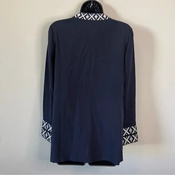 Tory Burch Ariana Navy Embroidered Tunic - Picture 6 of 7